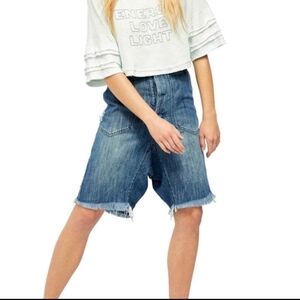Free People She's a Legend Harem Shorts blue denim Size 2